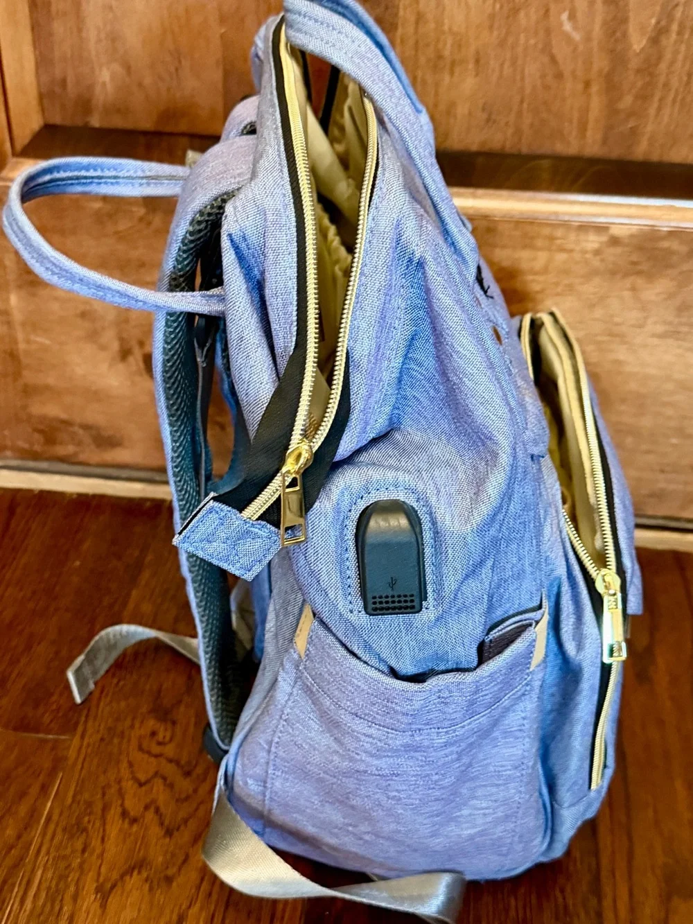 Mokaloo Light Blue Kids Diaper & Accessory Backpack